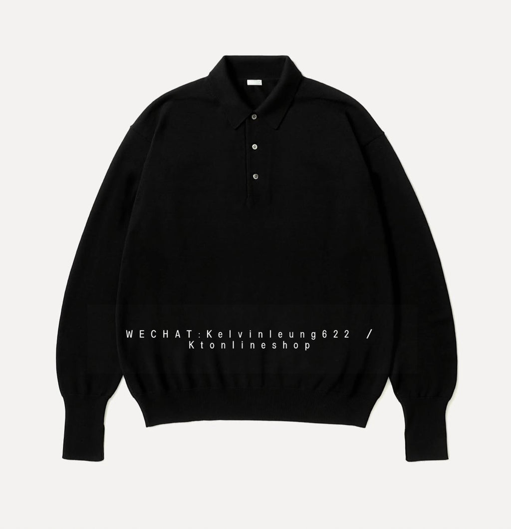 A.PRESSE 26AW Wool Knit L/S Polo Shirt