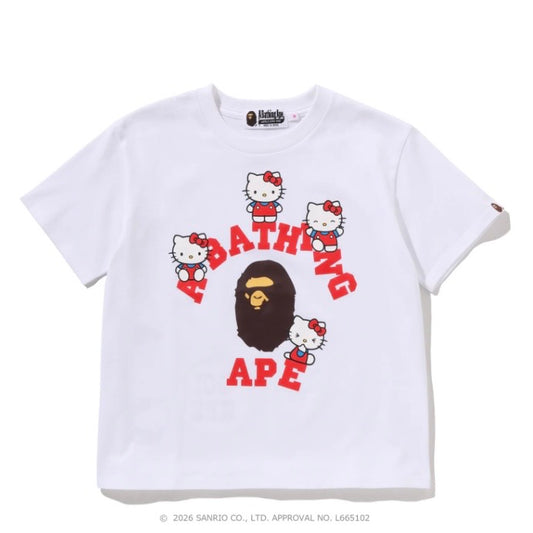 BAPE X HELLO KITTY COLLEGE MINI TEE (ladies)