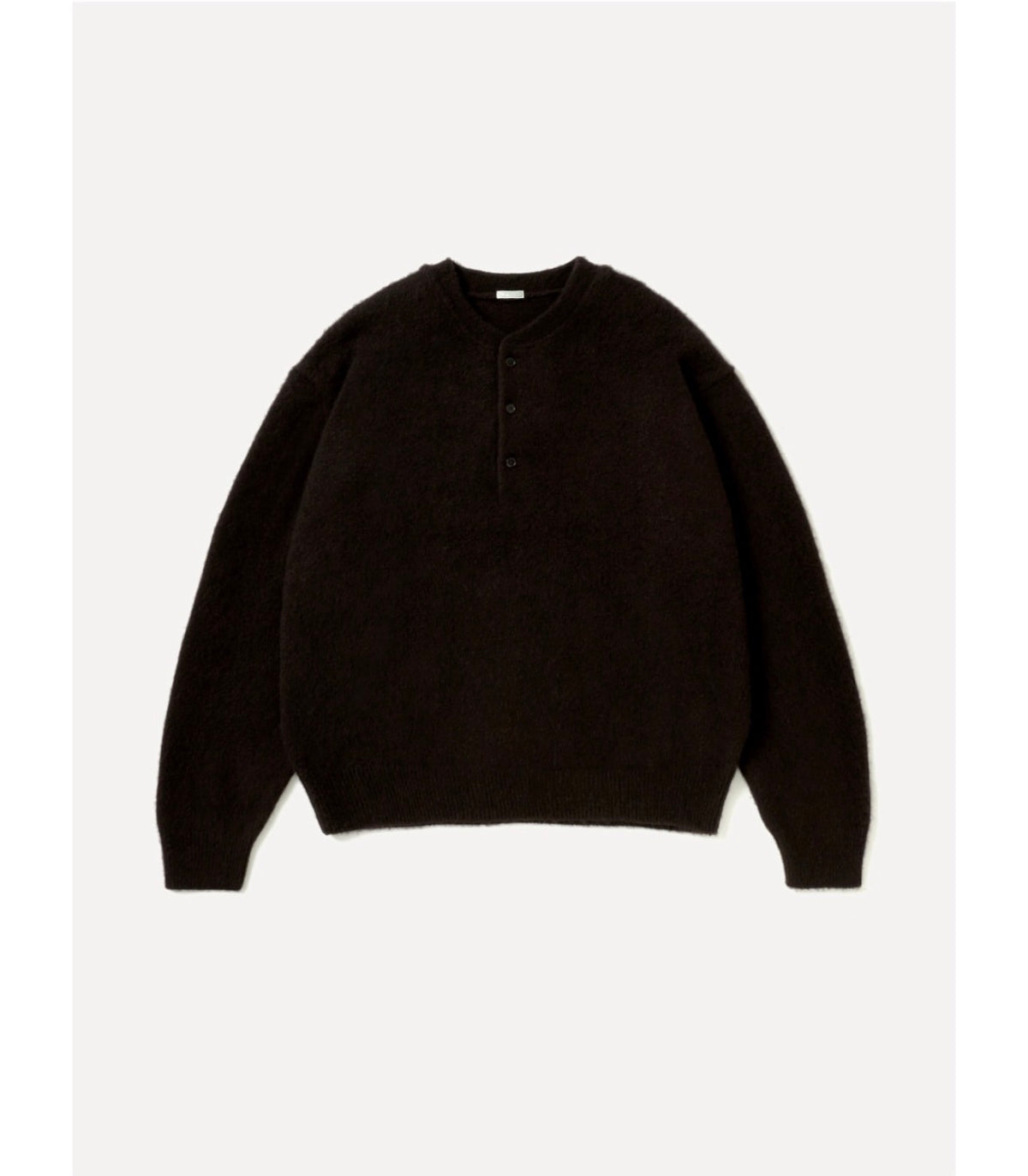 A.PRESSE 26AW Brushed Cashmere Middle Gauge Henley Neck Sweater