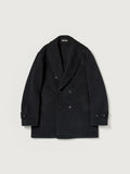 Auralee 26AW WOOL HERRINGBONE SHAWL COLLAR COAT