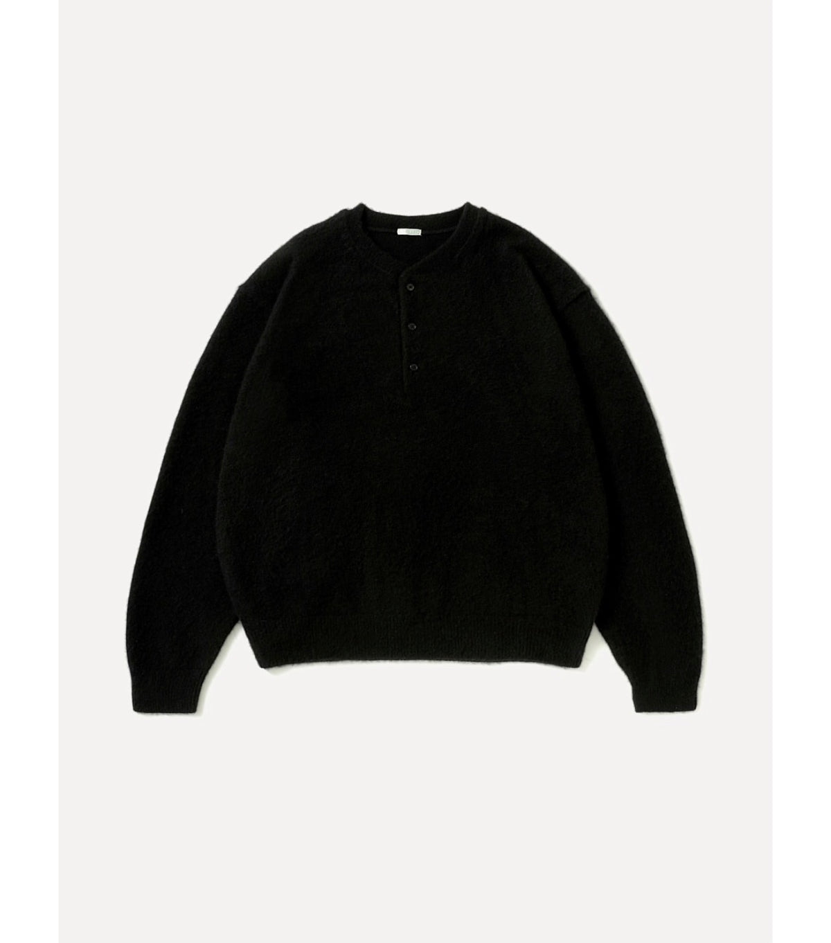 A.PRESSE 26AW Brushed Cashmere Middle Gauge Henley Neck Sweater