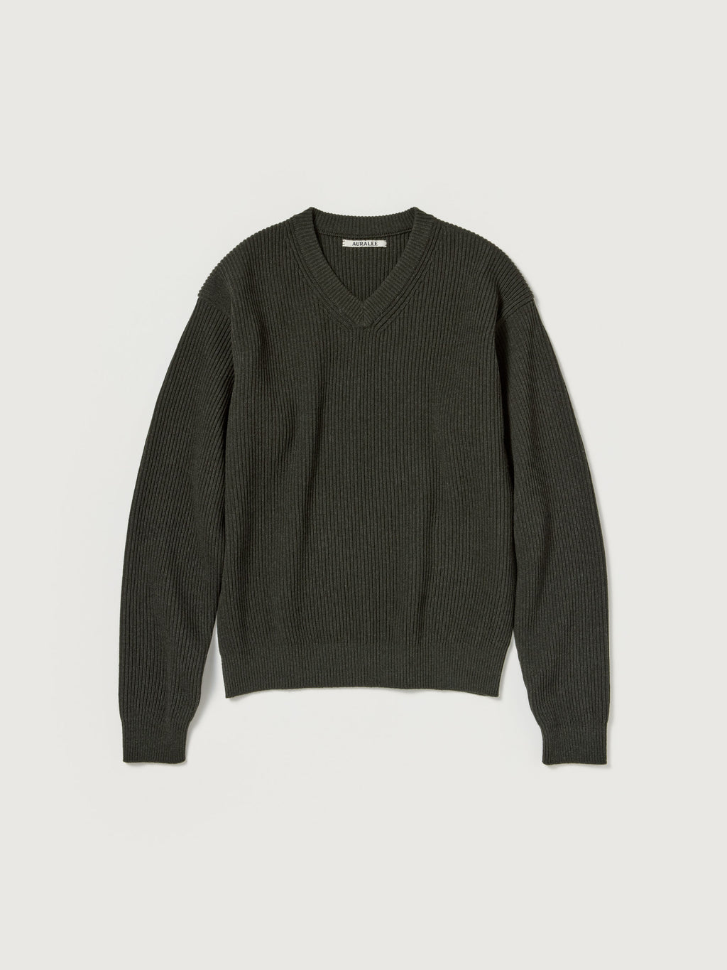 Auralee 26AW SUPER FINE WOOL RIB KNIT V-NECK P/O
