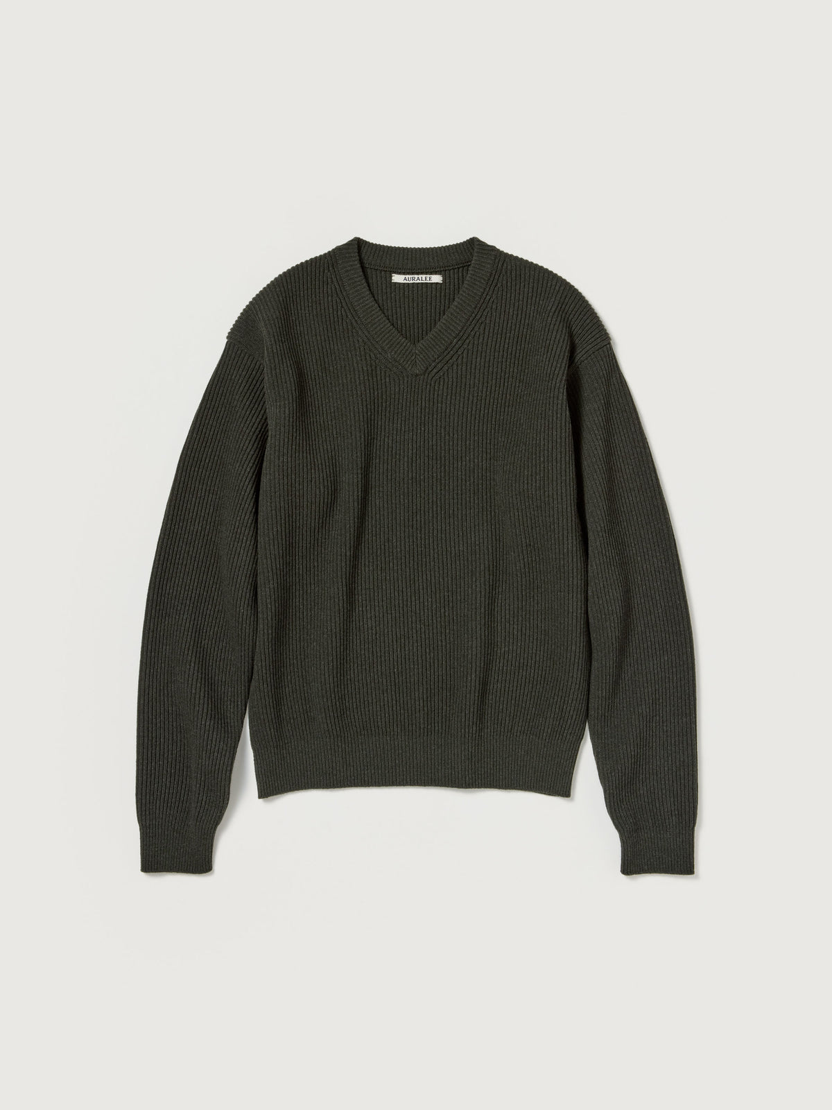 Auralee 26AW SUPER FINE WOOL RIB KNIT V-NECK P/O