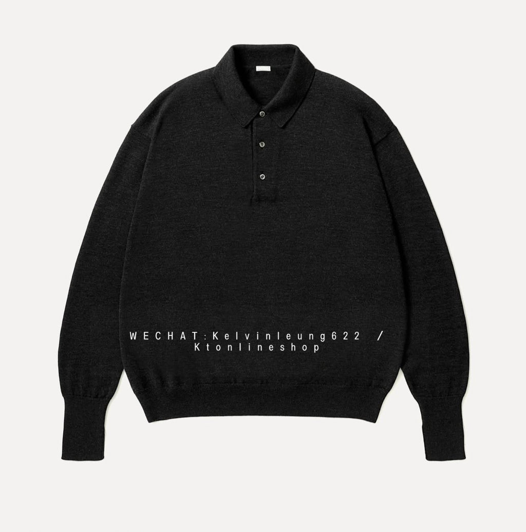 A.PRESSE 26AW Wool Knit L/S Polo Shirt