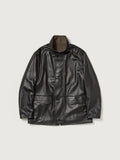 AURALEE 26AW REVERSIBLE WOOL TWISTED TWILL / SHEEP LEATHER HALF COAT