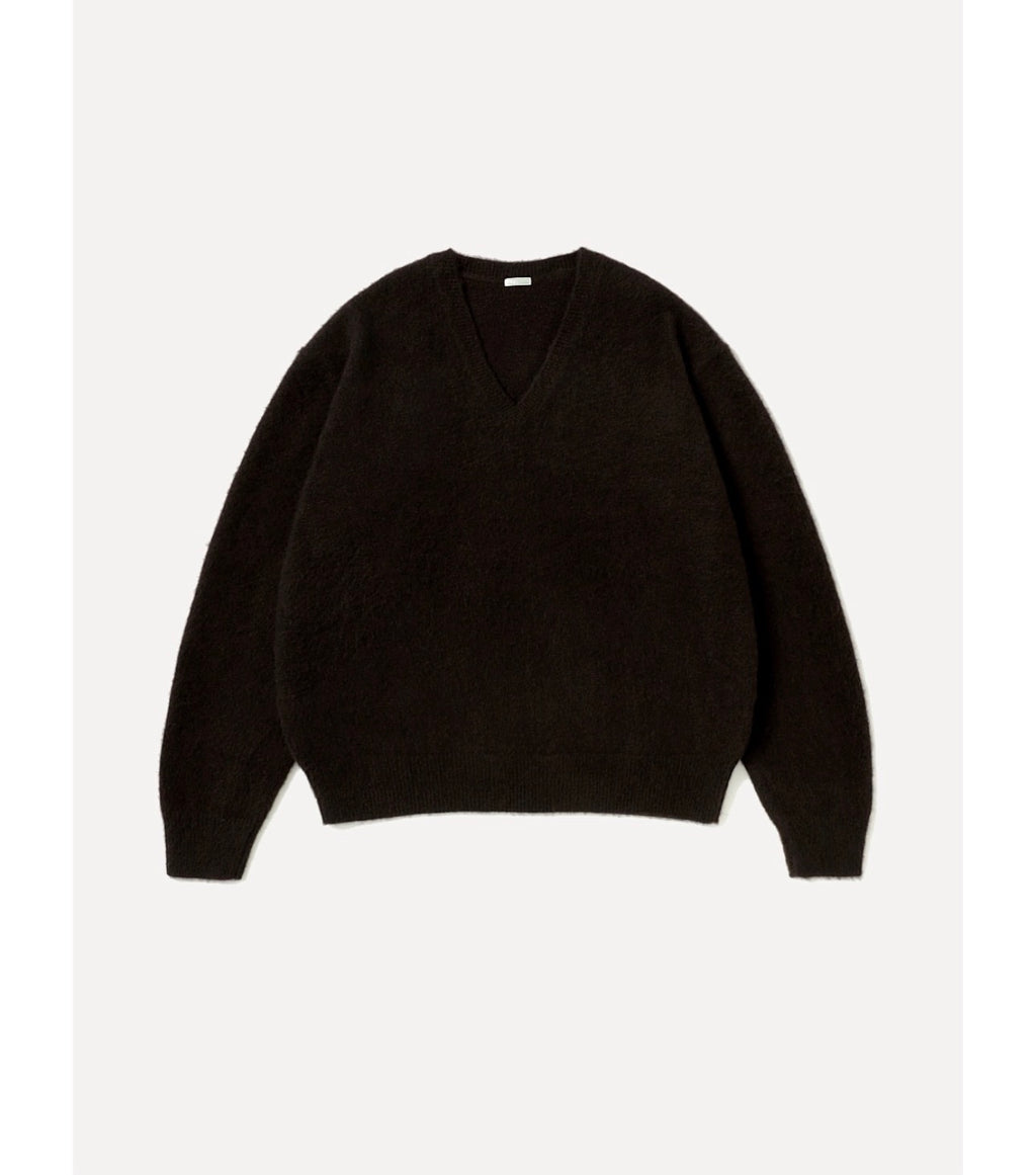 A.PRESSE 26AW Brushed Cashmere Middle Gauge V Neck Sweater