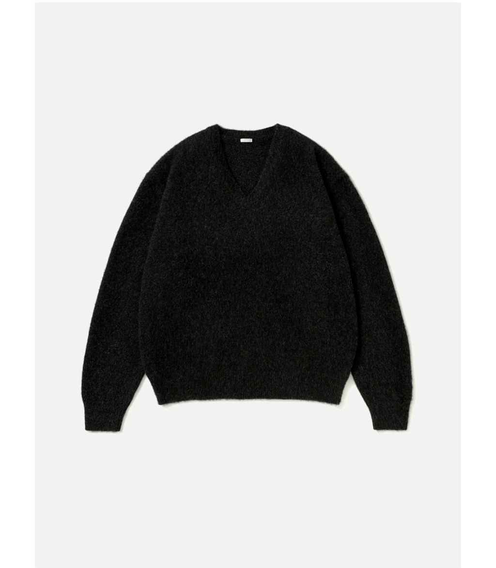 A.PRESSE 26AW Brushed Cashmere Middle Gauge V Neck Sweater