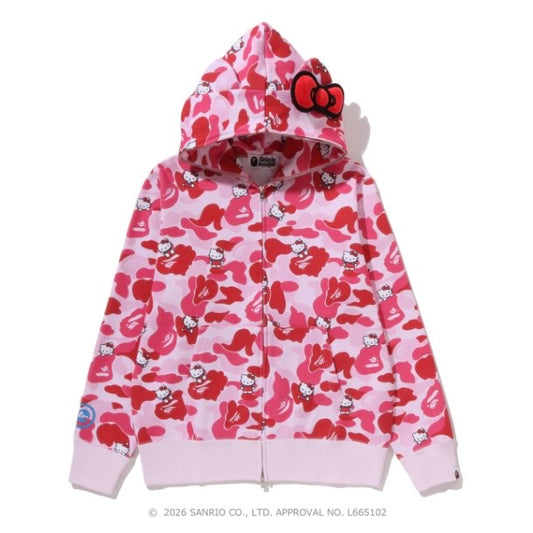 BAPE X HELLO KITTY CAMO FULL ZIP HOODIE(ladies)