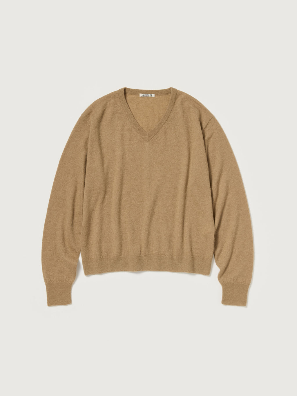 AURALEE 26AW HIGH GAUGE SOFT CASHMERE KNIT V-NECK P/O