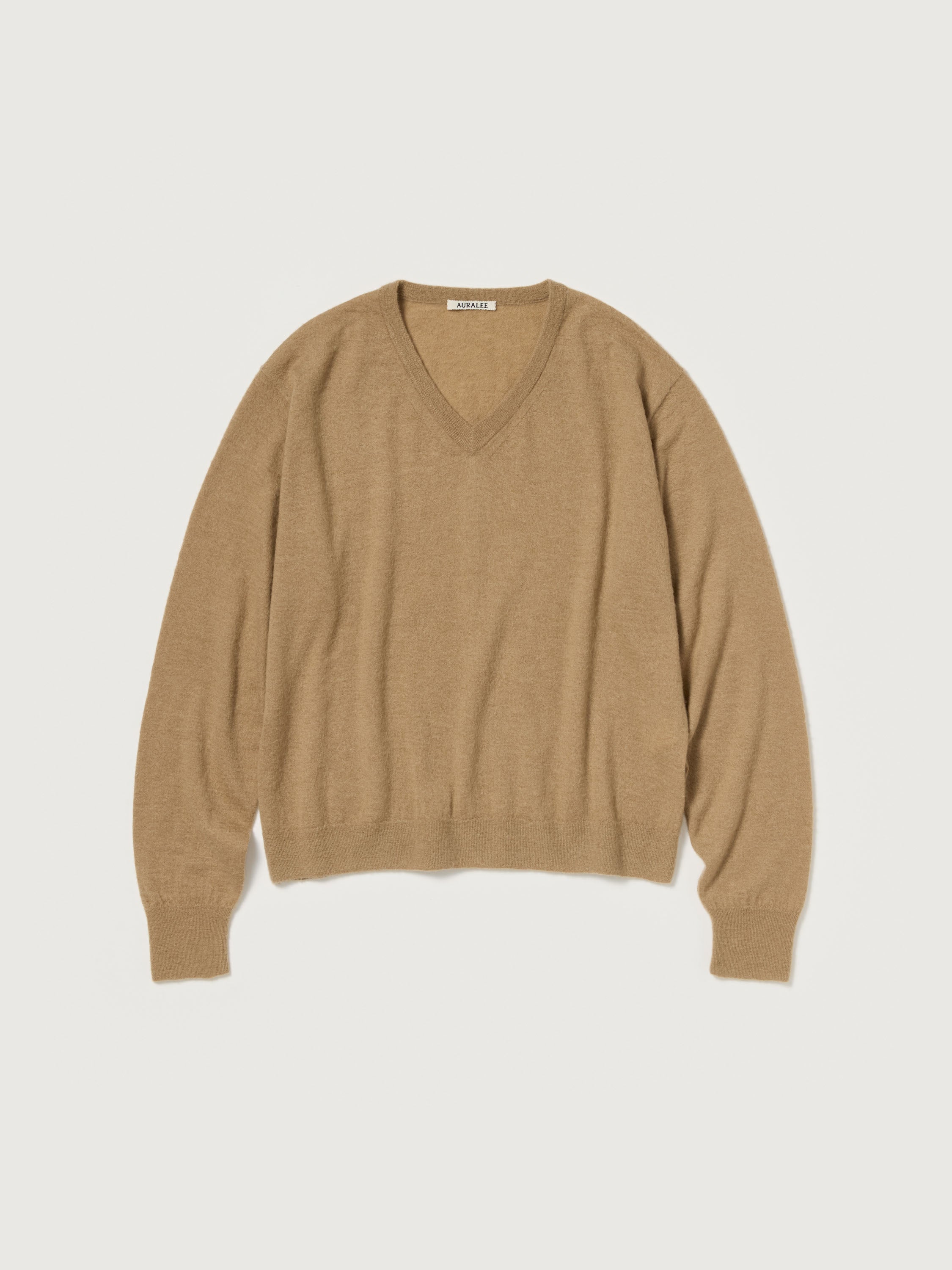 AURALEE 26AW HIGH GAUGE SOFT CASHMERE KNIT V-NECK P/O