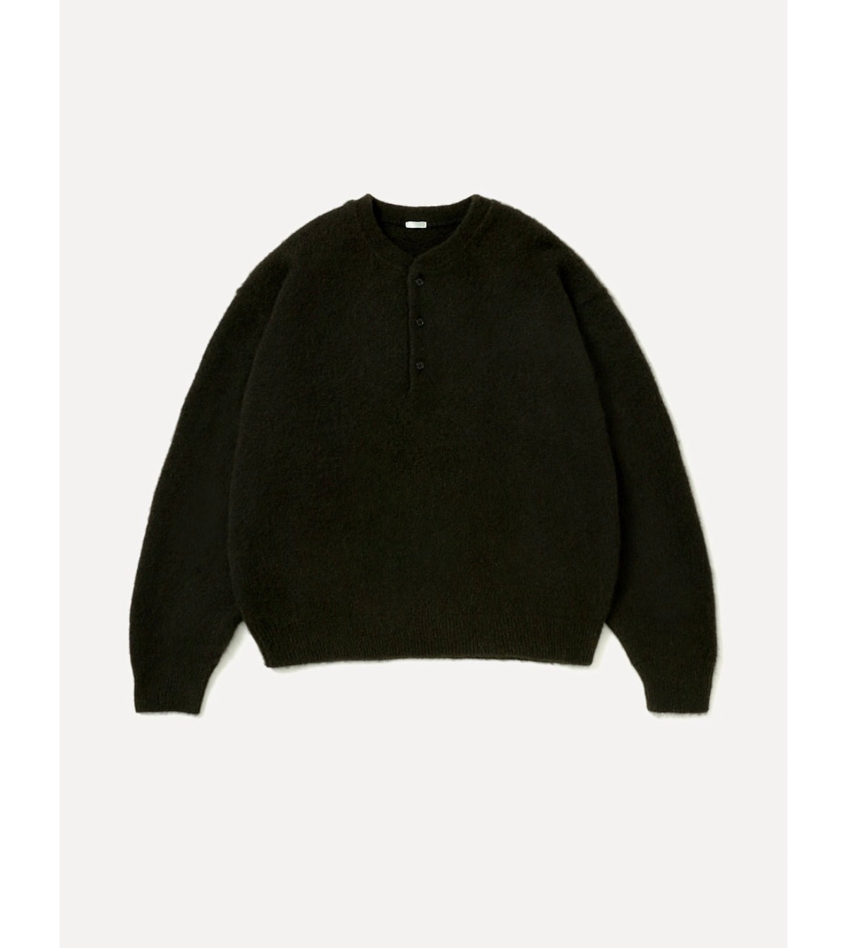 A.PRESSE 26AW Brushed Cashmere Middle Gauge Henley Neck Sweater