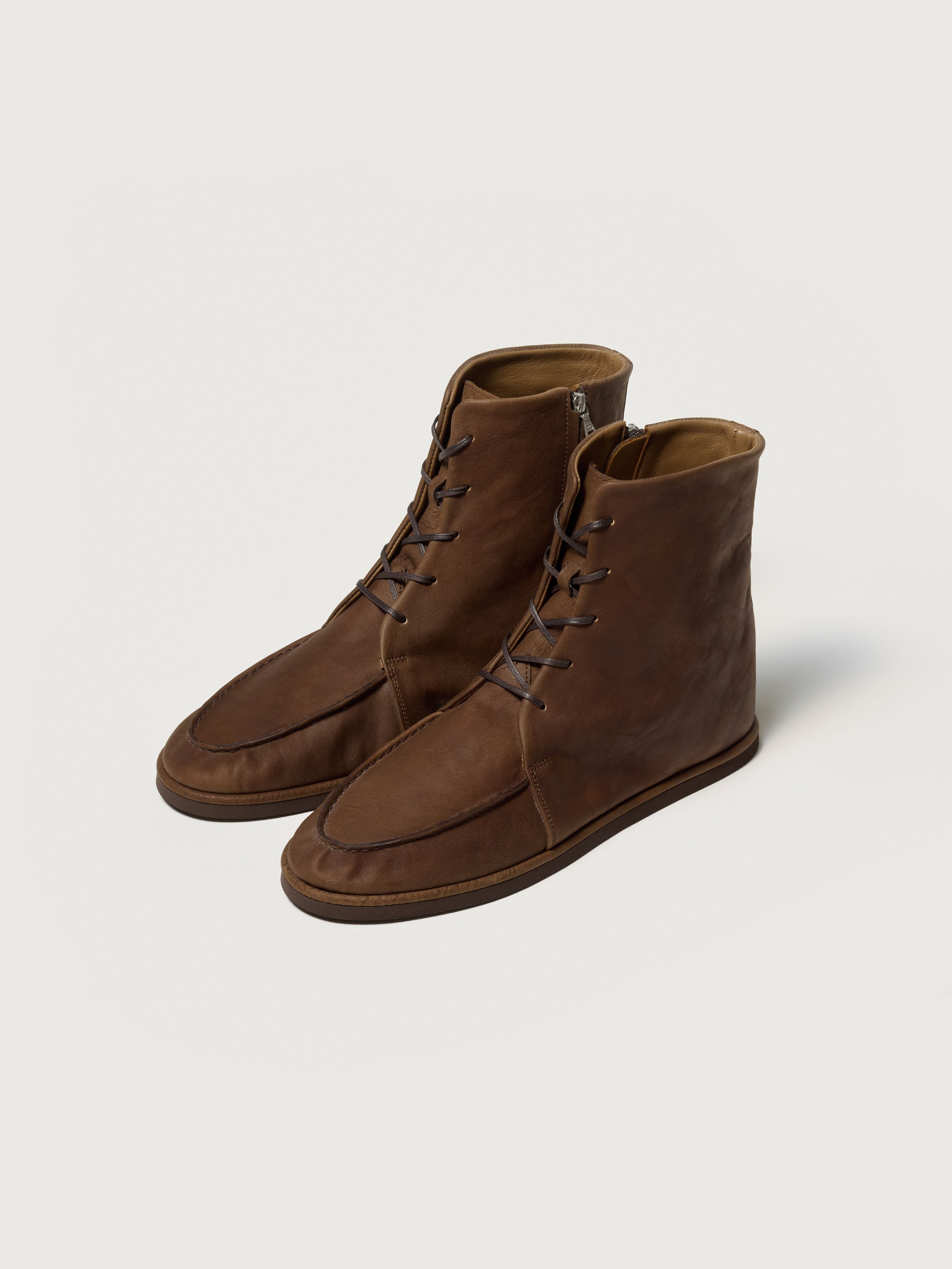 AURALEE 26AW HORSEHIDE LEATHER LACE-UP BOOTS