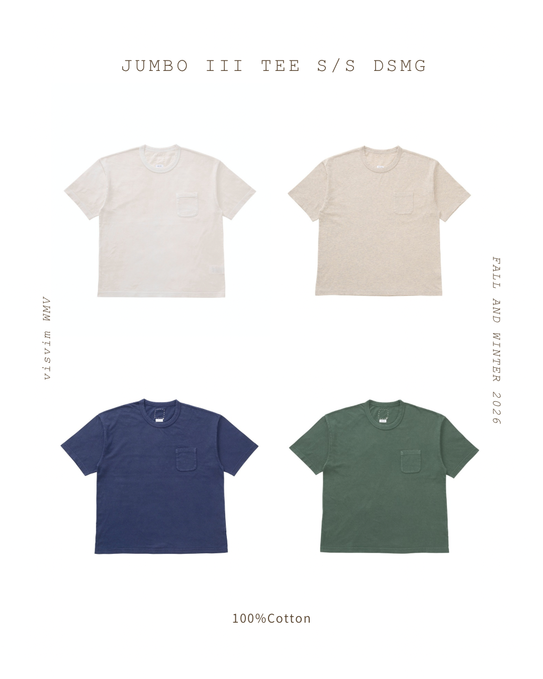 VISVIM 26AW JUMBO TEE S/S DMGD