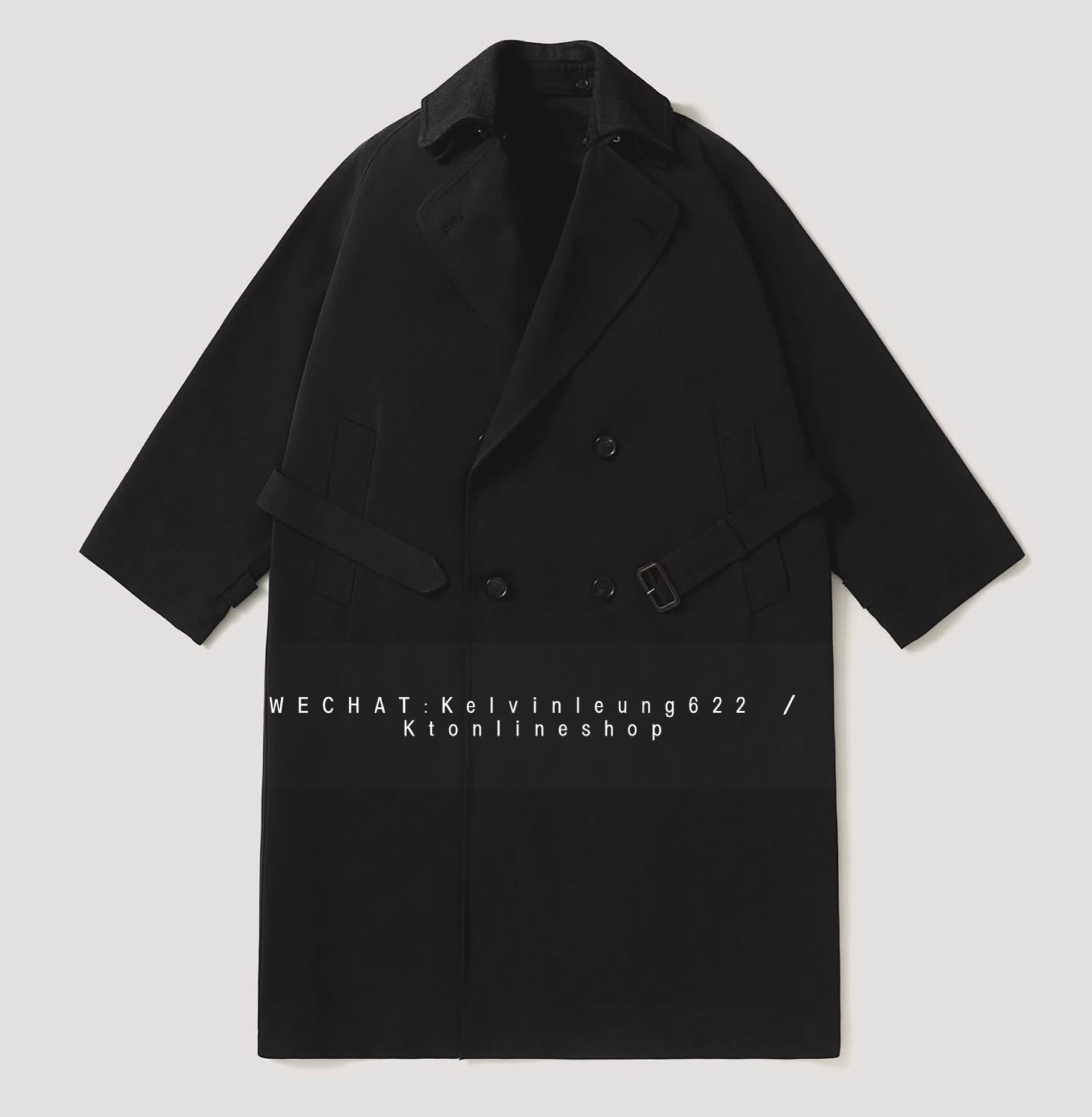 A.PRESSE 26AW Maxi Length Washed Silk Trench Double Cashmere Collar Coat