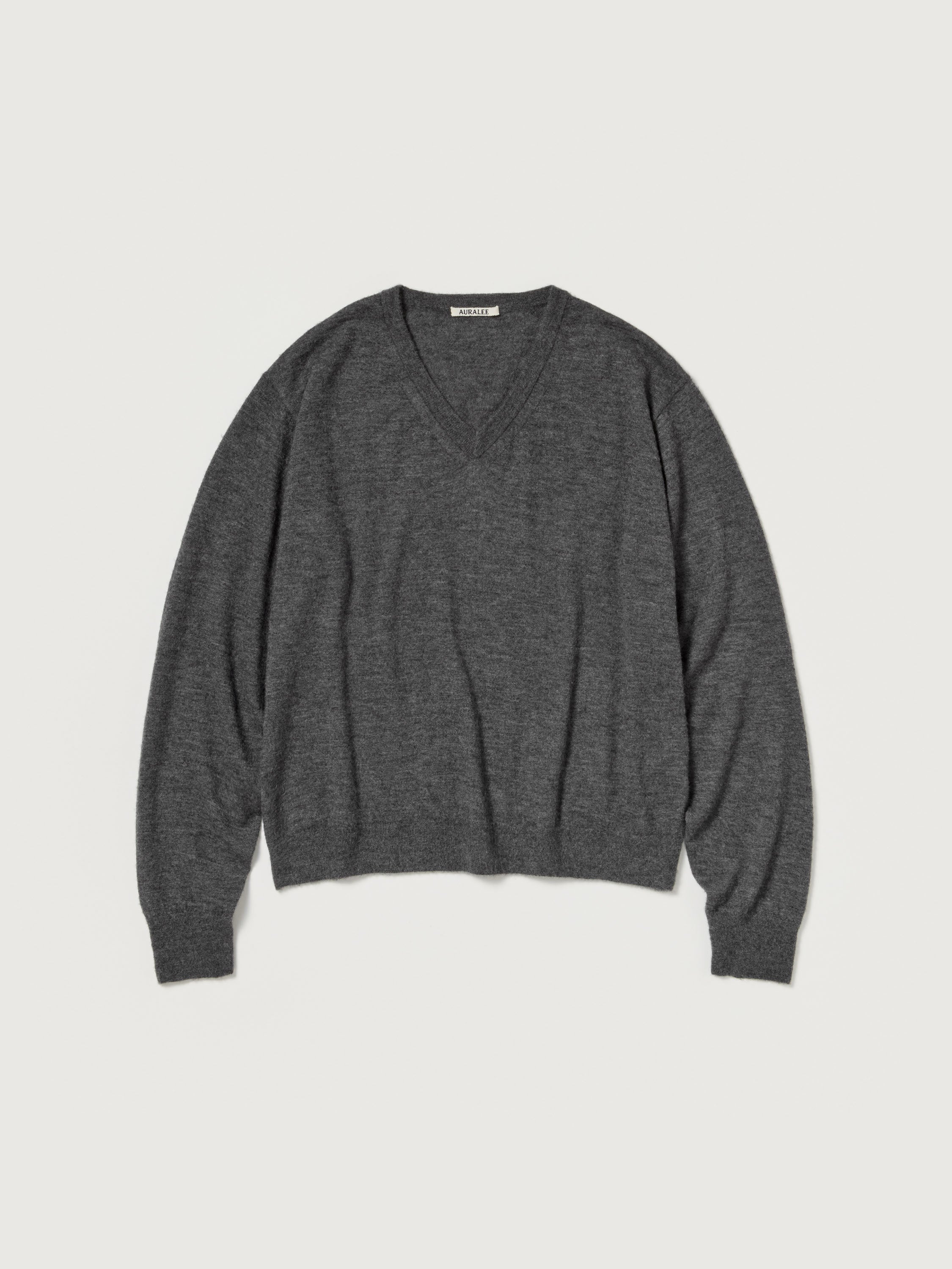 AURALEE 26AW HIGH GAUGE SOFT CASHMERE KNIT V-NECK P/O