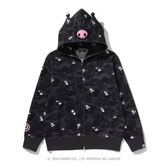 BAPE X KUROMI CAMO FULL ZIP HOODIE(ladies)