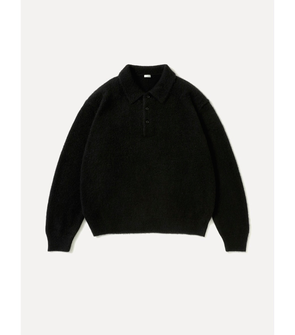 A.PRESSE 26AW Brushed Cashmere Middle Gauge Polo Collar Sweater