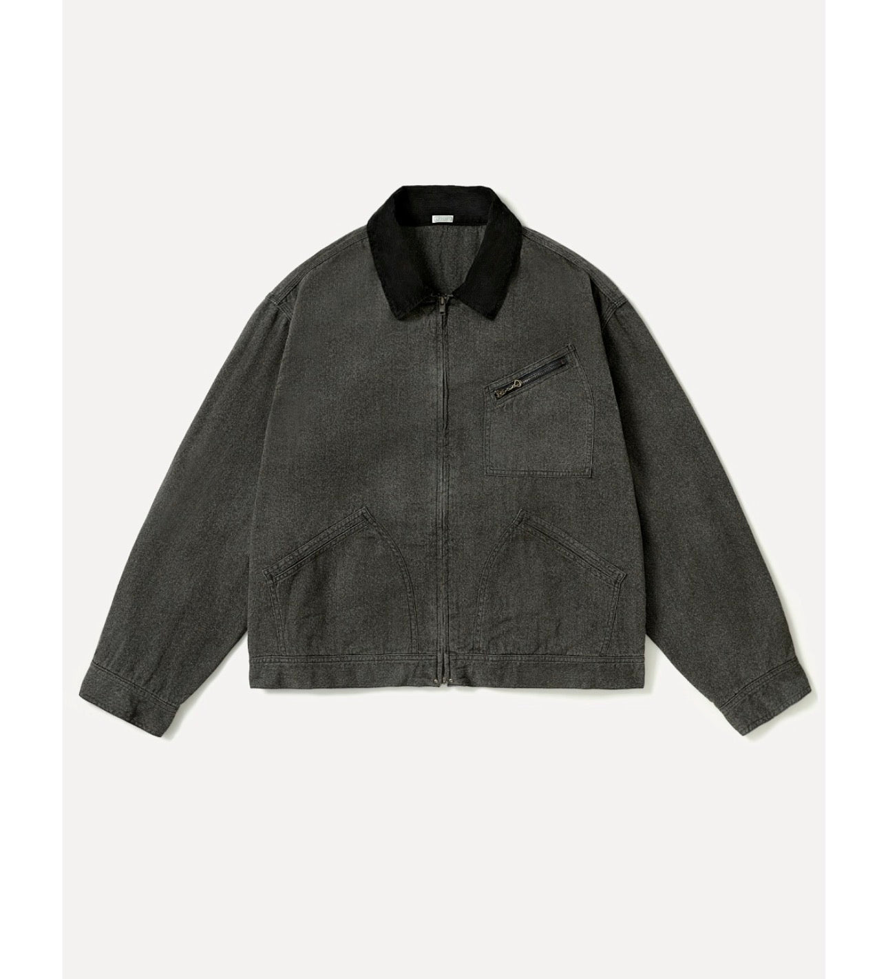 A.PRESSE 26AW Vintage Black Chambray Work Jacket