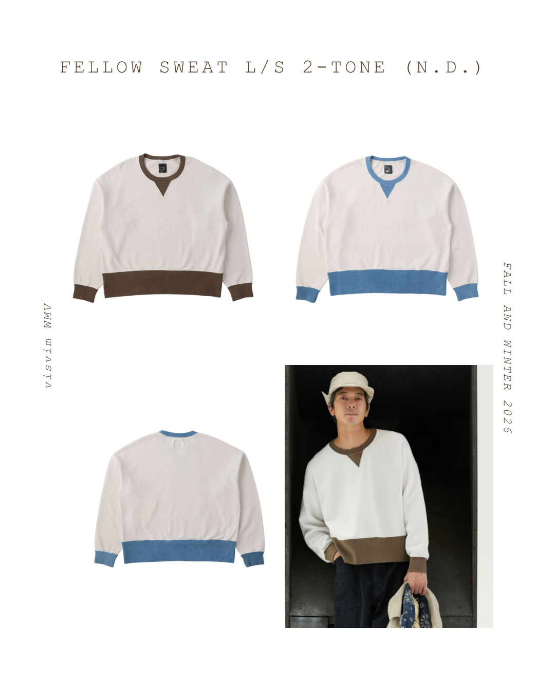 VISVIM 26AW ICT FELLOW SWEAT L/S 2-TONE (N.D.)
