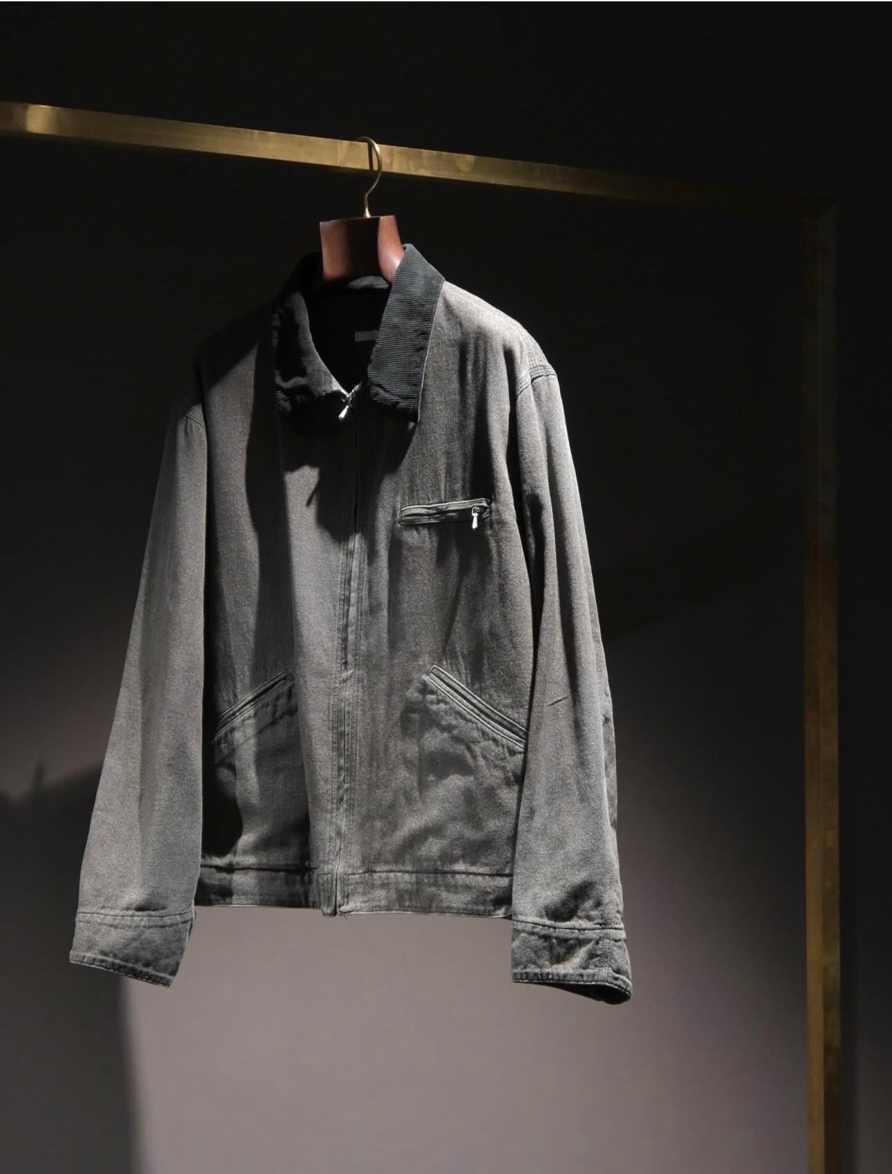 A.PRESSE for BIOTOP Black Chambray Detroit Jacket
