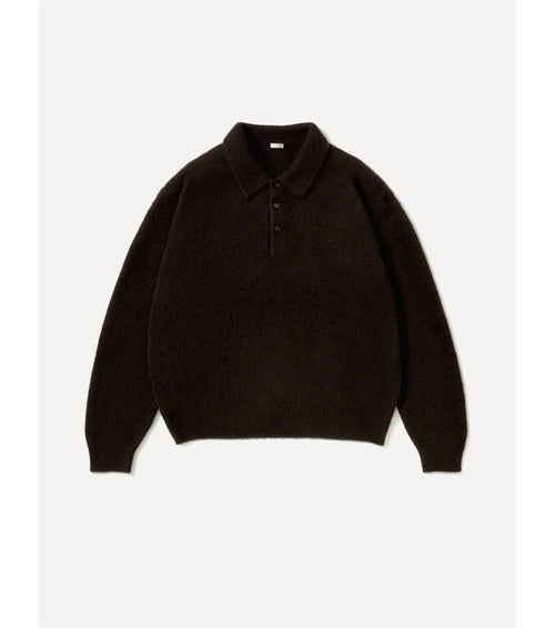 A.PRESSE 26AW Brushed Cashmere Middle Gauge Polo Collar Sweater