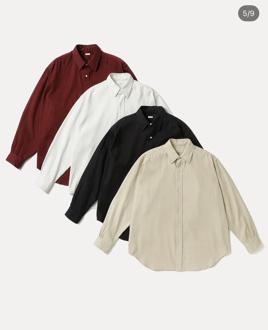 A.PRESSE 26SS Double Weave Twill Regular Collar Shirt