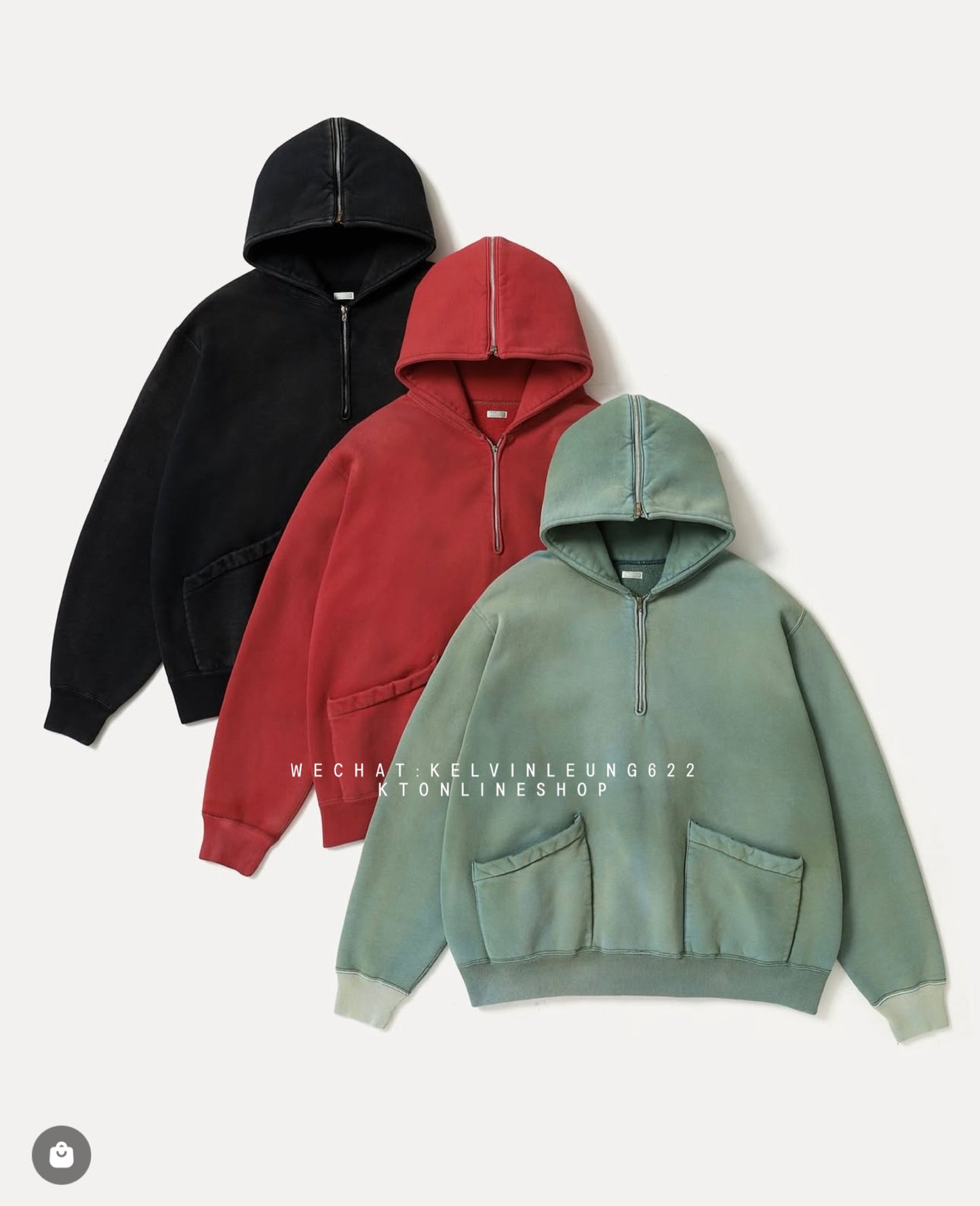 A.PRESSE 26SS Vintage Sailor Hood Half Zip Sweatshirt