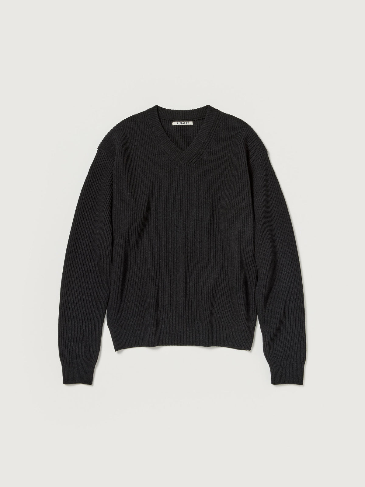 Auralee 26AW SUPER FINE WOOL RIB KNIT V-NECK P/O