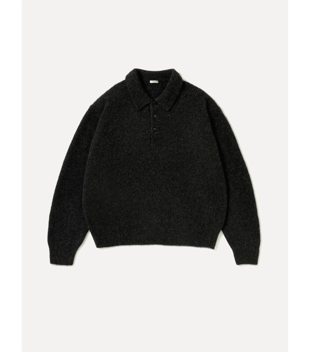 A.PRESSE 26AW Brushed Cashmere Middle Gauge Polo Collar Sweater