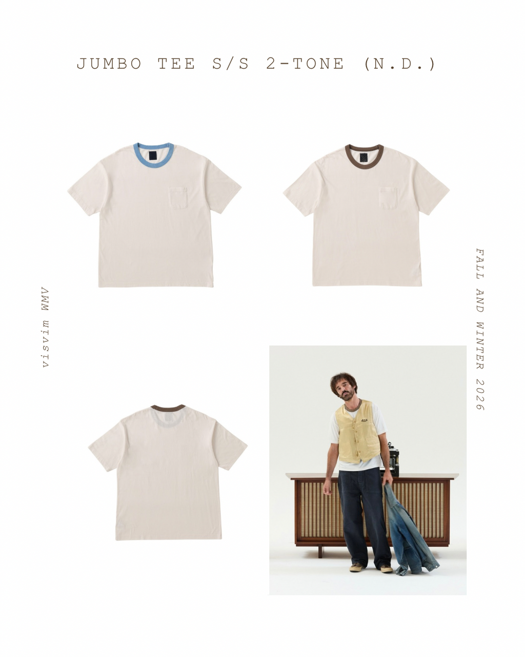 JUMBO TEE S/S 2-TONE (N.D.)