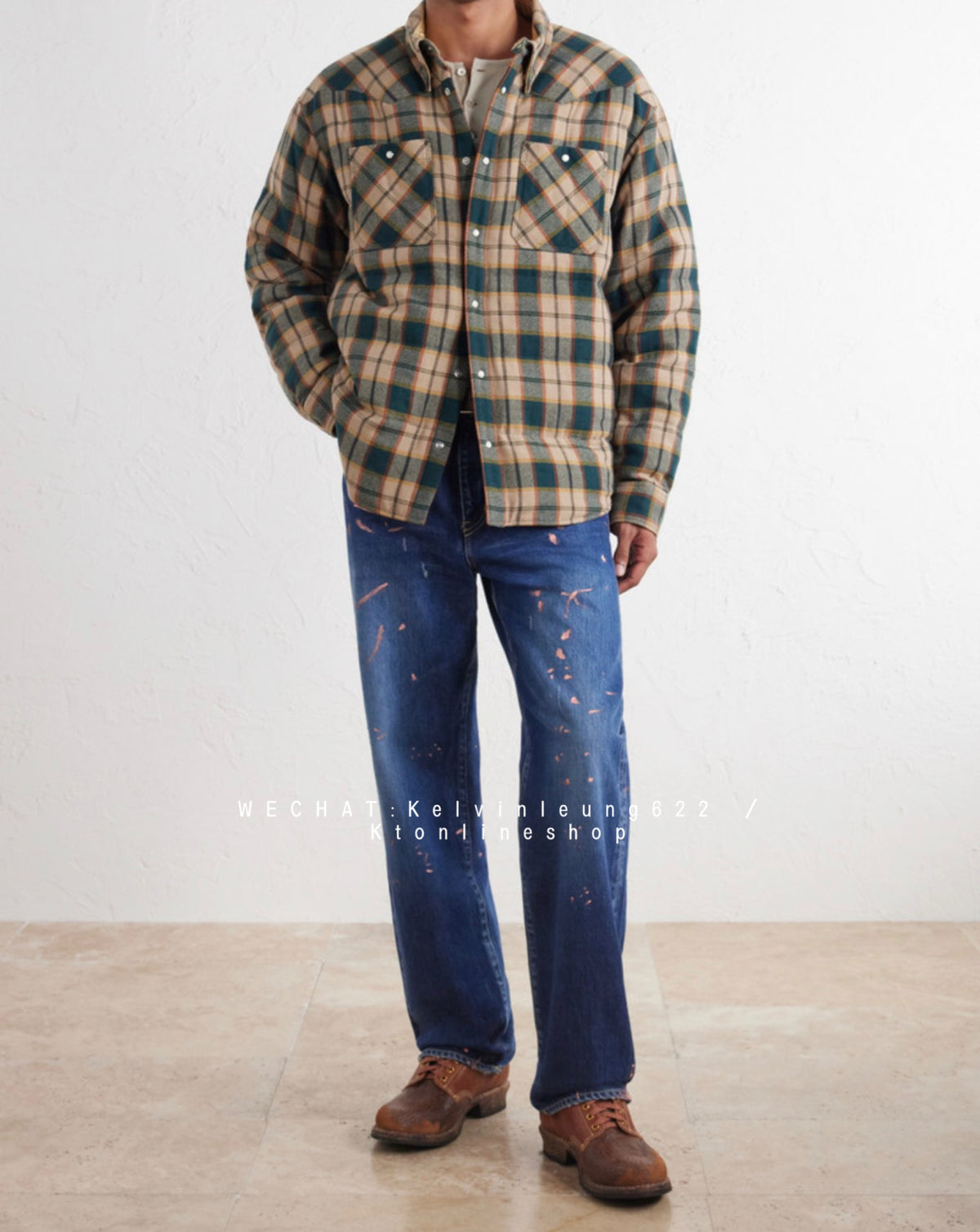 VISVIM 26AW MOTORS CLUB KERCHIEF DOWN CHECK JKT
