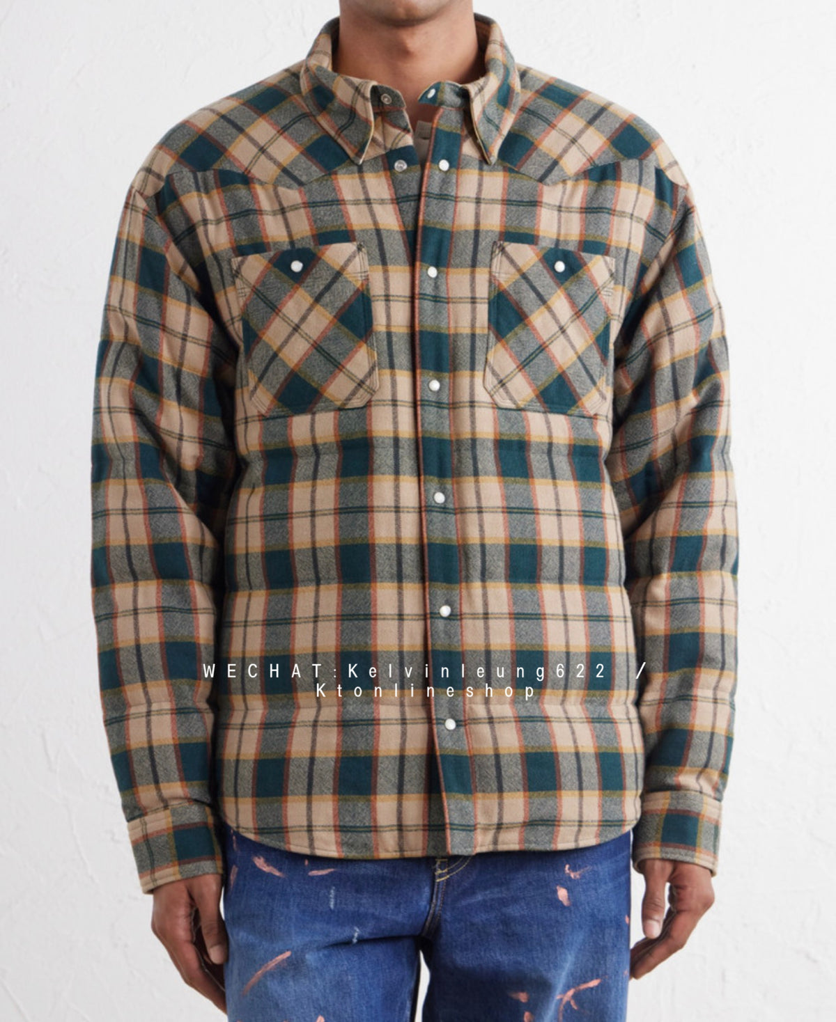 VISVIM 26AW MOTORS CLUB KERCHIEF DOWN CHECK JKT