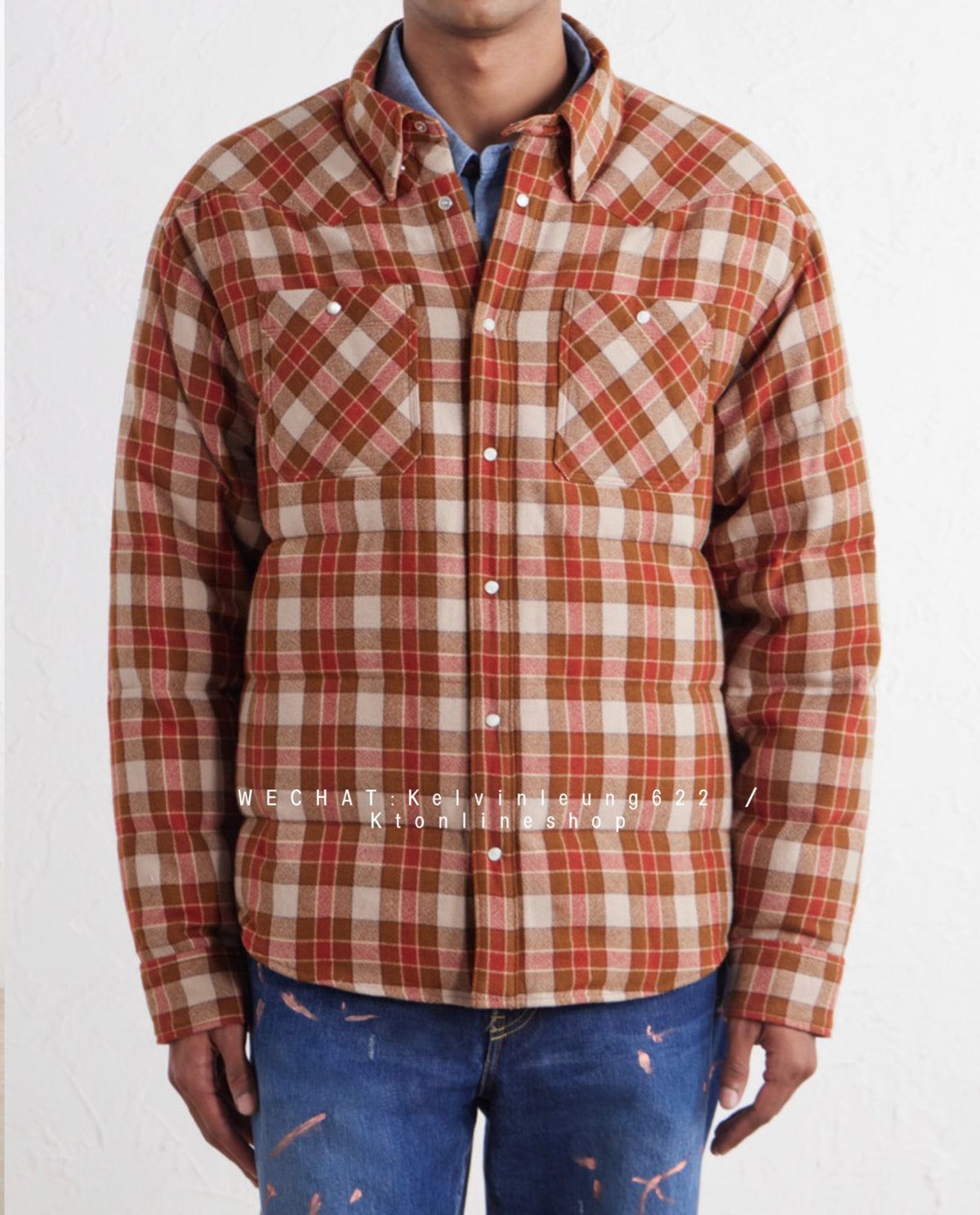 VISVIM 26AW MOTORS CLUB KERCHIEF DOWN CHECK JKT